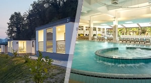 PROLJETNI ODMOR za 4 odraslih i 2 djece u Termama Jezerčica! Boravak u EXCLUSIVE kućici uz NEOGRANIČENE BAZENE, wellness, DJEČJU ANIMACIJU i stručno vođene VJEŽBE s fizioterapeutom za cijelu obitelj!