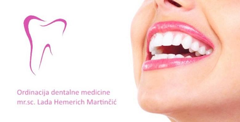 Ordinacija dentalne medicine Lada Hemerich Martinčić - pregled s konzultacijama, čišćenje zubnog kamenca i pjeskarenje te poliranje i premaz Tooth Mouse pastom